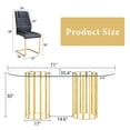 thumbnail image 2 of Hi loPres 71" Luxury Modern 8-Person Dining Table Set, Oval Tempered Glass Top with Black PU Gold Legs Chairs, Kitchen Furniture for Family Gathering, 2 of 10