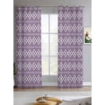 thumbnail image 2 of Purple Boho Sheer Curtains 84 Inch Length 2 Panels Set for Living Room/Bedroom, Vintage Ethnic Tribe Abstract Art Kitchen Curtains Grommet Semi-Sheer Curtains Drapes Voile Window Treatments 42"x84"x2, 2 of 7