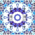 thumbnail image 1 of Metal Light Switch Plate Cover Mandala Blue White Ice Flower Tile Pattern MDL054, 1 of 13