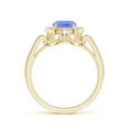 thumbnail image 2 of ANGARA Natural Cushion 1.6 ct Tanzanite Halo Ring in 14K Yellow Gold for Women (Size-8x6mm) | December Birthstone, Birthday, Anniversary, Jewelry Gift for Women | Natural Tanzanite Ring, 2 of 7