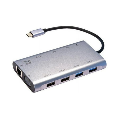 Smk Link - SMK-Link - USB-C - 100W Mini Docking Station - Multi-Stream Triple Video for Notebooks - Silver