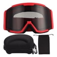 thumbnail image 1 of Skiing Protection Goggles, Scratch Proof Anti Fog Oversized OTG Design Air  System Ski Goggles  For Skating Black Frame Grey Lens,Black Frame Silver Lens,Black Frame Red Lens,Red, 1 of 8