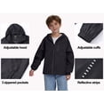 thumbnail image 2 of NEIKU Boys Girls Rain Jacket Lightweight Waterproof Hooded Raincoat Windbreakers for Kids Black 10-12Y, 2 of 7