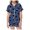 p-4Navy25, variant on CAIVO Girls Halloween Star Bats Printed 2 Piece Pajama Sets Lapel Short Sleeve Button Down Shirt With Shorts Children Kids Homewear Loungewear