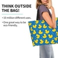 thumbnail image 2 of Pofeuu Rubber Duck Print Reusable Grocery Bags - Washable, Foldable, Packable Tote, Large Handles, Heavy Duty, Zippered Top Pouch, 2 of 8