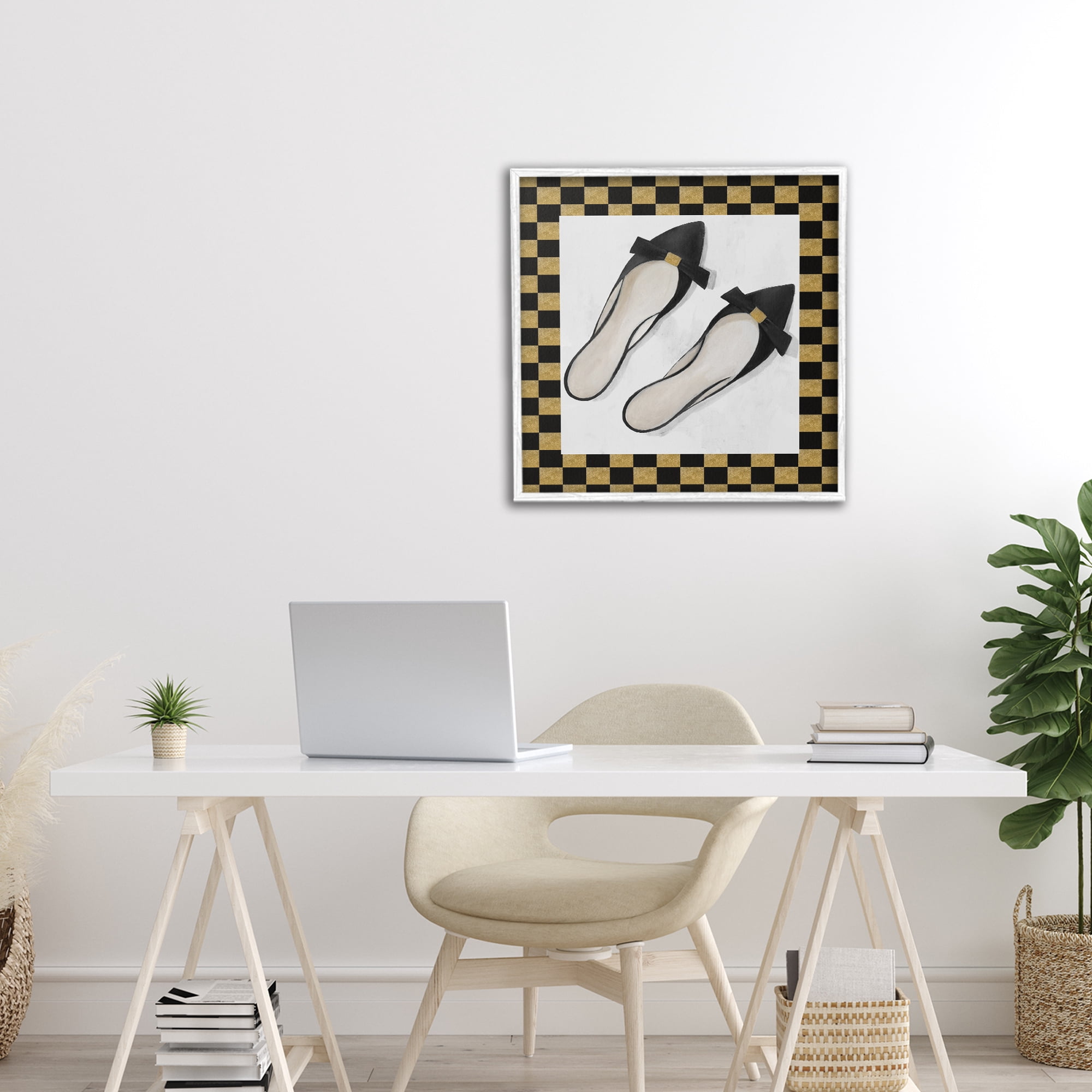 Stupell Industries Sleek Black Sliders White Framed Giclee Art, design by Lorenzo Collective