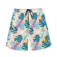 thumbnail image 3 of Binienty Men's Board Shorts Swim Trunks With Tropical Leaf Pattern - Quick Dry for Beach Vacation and Water Sports, 3 of 10