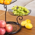 thumbnail image 2 of Multilayer Fruit Basket Multilayer Fruit Tray Fruit Basket Nordic Style 3 Tier Fruit Basket Modern Multi Layer Fruit Snack Storage Basket For Living Room Coffee Table  Leaf Black, 2 of 5