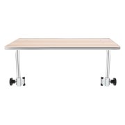 Wooden Wheelchair Tray Table with Foldable Steel Legs, Stable Detachable Wheelchair Eating Reading Desk for Manual Wheelchairs
