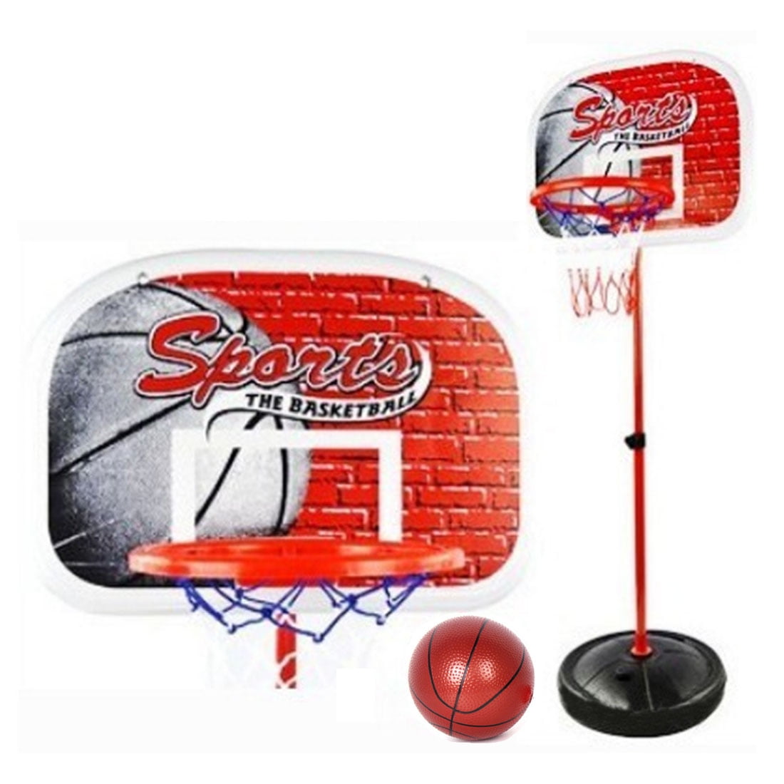 Kids Mini Backboard Basketball Stand with Inflator Basketball Goal Hoop
