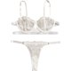 thumbnail image 1 of Conjunto de lencería sexy de 2 piezas con tirantes de encaje para mujer, conjunto de lencería push up Floral Blanco CH Floral Blanco CH Xishao ropa, 1 of 2