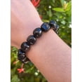 thumbnail image 5 of Black Obsidian Crystal Nugget Bracelet, Wholesale Genuine Black Obsidian Tumbled Gemstone Bracelet, Gift for Men & Women (5), 5 of 7