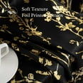 thumbnail image 3 of NICETOWN Full Blackout Curtains for Bedroom, Curtains 84 Inches Long Curtains for Living Room, Grommet Gold Foil Room Darkening Thermal Insulated Branch Curtain, 2 Panels, Black, 3 of 9