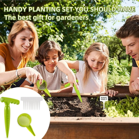 WIZUTIZ Fluorescent Green Planter 5-gear Gardening Tool Set Gardening Plastic Hole Punch Household Items for New Home Crafted with Care