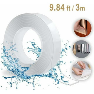Strong Nano Double Sided Tape Heavy Duty Mounting,Clear Removable Sticky  Adhesive Strips No Damage Wall,Waterproof Reusable Thick Gel Grip Washable  for Hanging Picture,Poster,Carpet,Photo 