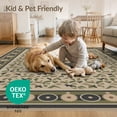 thumbnail image 4 of ODIKA 5'x7' Olive Green Abstract Charcoal Washable Area Rug Geometric Border Design With Modern Artistic Flair for Small Living Room, Bedroom, Easy Care, Non-Shedding, Pet Friendly, 4 of 7