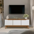 thumbnail image 6 of Kappesberg Athens 3-Door Tv Stand with Soft-Close Doors and Built-in Handles - Golden Oak/White, 6 of 8