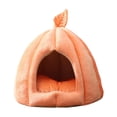 thumbnail image 2 of Cueva Cama para mascotas Tienda para perros Manta suave Gato Casa cálida para a Kitty Pequeño Mediano Naranja 48x50x40cm Yuyangstore peluche perros cama gato, 2 of 8