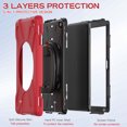 thumbnail image 4 of For Fire HD 10 Tablet 13th Generation 2023 Release Case, 360 Rotatable Handle Stand, Shoulder Strap, Drop-Proof Design, Red, 4 of 7