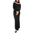 thumbnail image 2 of Jess por Meiko Vestido de Mujer de Manga Larga Off Shoulder con Adorno de Flores Bodycon Maxi Vestido XL Negro, 2 of 6