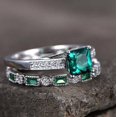 thumbnail image 6 of HeartsAndYou 2ct Natural Green Emerald Bridal Set Engagement Ring 100% 14k SOLID White Gold, 6 of 9