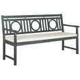 thumbnail image 2 of Safavieh Montclair Indoor/Outdoor Modern Acacia Bench with Cushion, 2 of 5