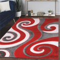 thumbnail image 2 of MDA Home Santorini Red/Gray Shag Polyester Area Rug - 8' x 10', 2 of 4