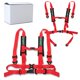 thumbnail image 1 of Arnés de seguridad BESTZHEYU de 4 puntos rojo con almohadilla de 3 pulgadas 2 piezas, 1 of 7