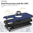 thumbnail image 5 of Kick Stand Case for iPhone 13 Pro Heavy Duty with Magnetic Ring Case {Shock Proof-Built in Kickstand - Dual Layer Rubber- iPhone 13 Pro} Color Blue - By Entronix, 5 of 7