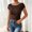 Coffee, variant on Women's Short Sleeve T-shirt Backless Going Out Tops Solid Color Basic Tee Slim Fit Summer Open Back Tops Crop Top T Shirts for Women Summer Sale