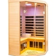 thumbnail image 2 of JERFIT 2-Person Hemlock Corner Sauna with Panoramic Glass Door, Far Infrared Heat, Bluetooth Audio & App Control, 2 of 9