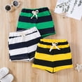 thumbnail image 3 of LIIPEE Boys Shorts Baby Summer Casual Striped Printed Shorts Three Pack Comfortable Breathable Shorts Toddler Soft Daily Cute Shorts,Multicolour,3-6 Months, 3 of 6