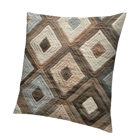 BANET Square Pillow Geometric Plaid Embroidery Cut Velvet Cushion Case Luxury Modern Throw Pillow Cover Decorative Pillow for Couch Sofa Living Room Bedroom Car White