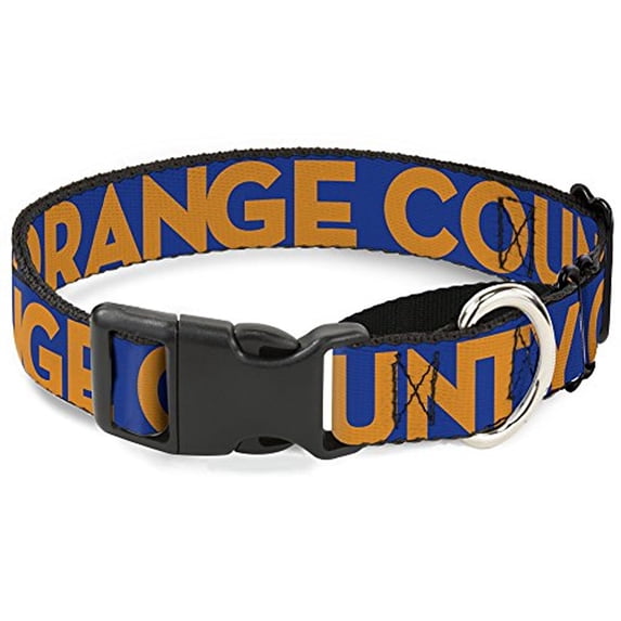Buckle-Down Martingale Dog Collar - ORANGE COUNTY Wave Icon Blue Orange - 1" Wide - Fits 15-26" Neck Size - Large