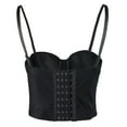 thumbnail image 2 of ELLACCI PU Leather Bustier Crop Top Gothic Punk Push Up Women's Corset Top Bra Black X-Small, 2 of 3