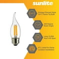 thumbnail image 3 of Sunlite LED CA11 Flame Tip Chandelier Light Bulb, 4 Watts (40W Equivalent), Medium E26 Base, Dimmable, Edison Style, 1800K Candle Light, 6 Pack, 3 of 6