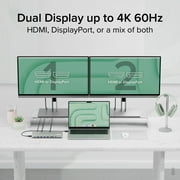 Plugable USB C Laptop Docking Station, Dual Monitor 4K 60Hz for Apple Mac M1/M2/M3, 2x HDMI or 2x DisplayPort