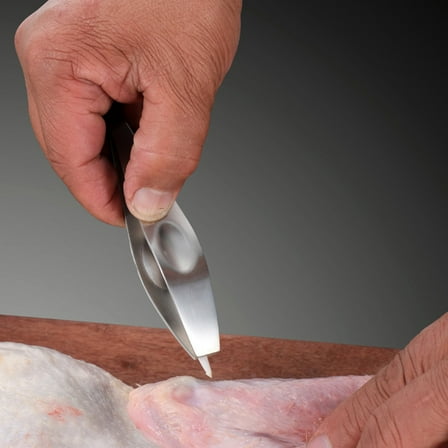 MOKKHNB 1Pcs Ergonomic Stainless Steel Kitchen Tools for Bone Removal Silver