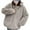 Gray, variant on Plus Size Zip Up Jacket for Women Solid Color Casual Long Sleeve Zipper Warm Sweatshirt Tops Coat Zip Up Fleece Jacket Outerwear with Pocket