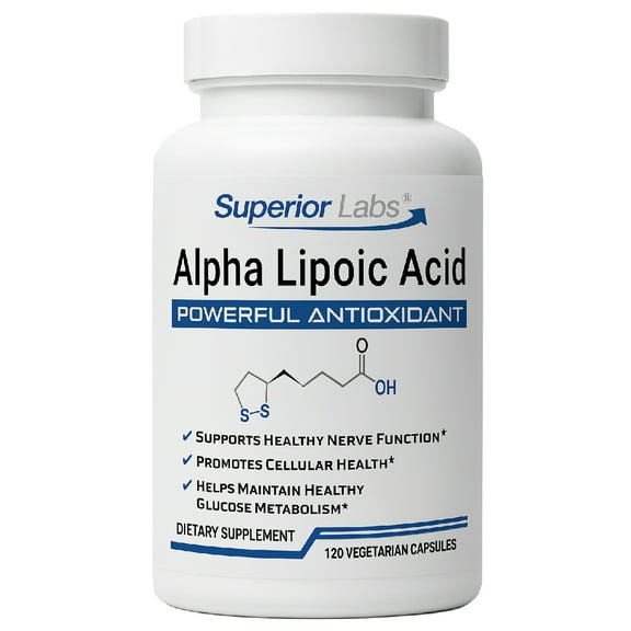 Alpha Lipoic Acid, 600mg, Powerful Antioxidant, 120 Vegetarian Capsules - Made In USA