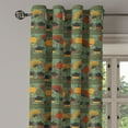 thumbnail image 2 of Ambesonne Tea Party Grommet Curtain, Chinese Vibes Print Boho, 50" x 72", Reseda Green and Marigold, 2 of 6