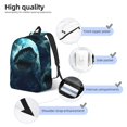 thumbnail image 3 of Lafuoo Undersea Shark Pattern Canvas Backpack, Zipper Laptop Backpack Travel Bag Sports Bag Unisex-Medium, 3 of 5