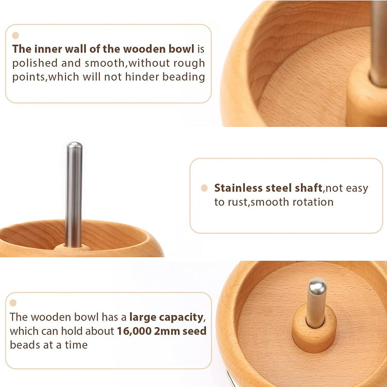 Bead Spinner for Jewelry Making, Effortless Rotating Wooden