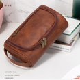 thumbnail image 3 of Personalized Travel Toiletry Bag for Men with Handle- Portable Cosmetic Case, Travel Essentials for Traveling Men Waterproof Leather Dopp Kit Gift for Father's Day, 3 of 6