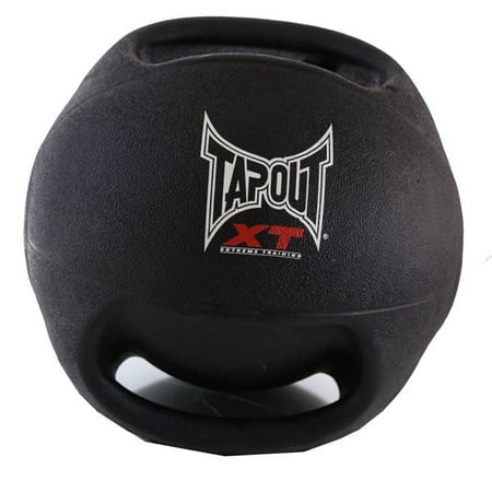 Tapout XT Medicine Ball 4Lb Weighted Fitness Ball Durable Rubber Easy Grip Black