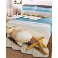 thumbnail image 3 of Quilts Twin XL Size, Beach Coastal Soft Comforter Bedding Set for Bed, Summer Nautical Seaside Starfish Shell Lightweight Quilted Bedspread with Pillow Cover(2 Pieces) for All Season, 68x98 Inch, 3 of 6