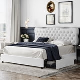 Lorimar White PU & Chrome Leg Queen Bed main image 0