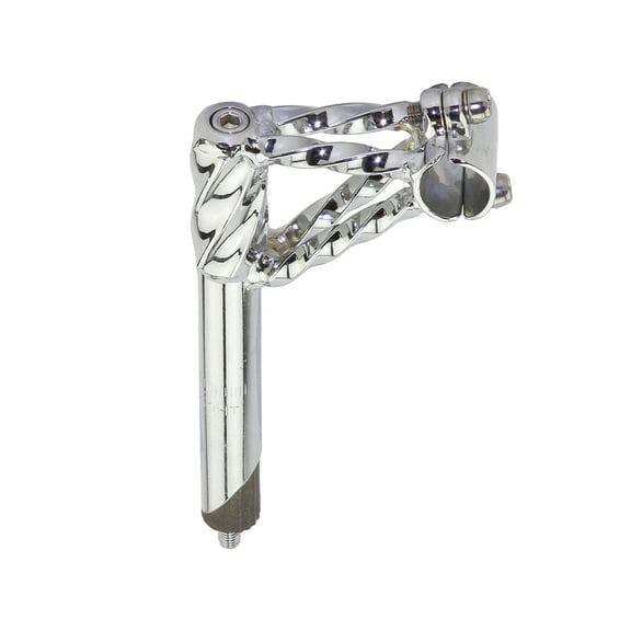 Alta Bicycle Double Twisted Lowrider Stem 21.1mm Steel Bicycle Chrome .