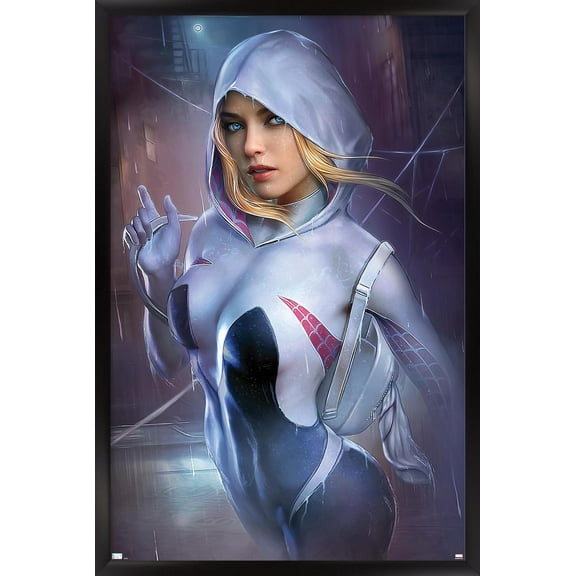 Marvel Comics - Ghost Spider - Ghost Spider #1 Variant Cover Wall Poster, 14.725" x 22.375", Framed