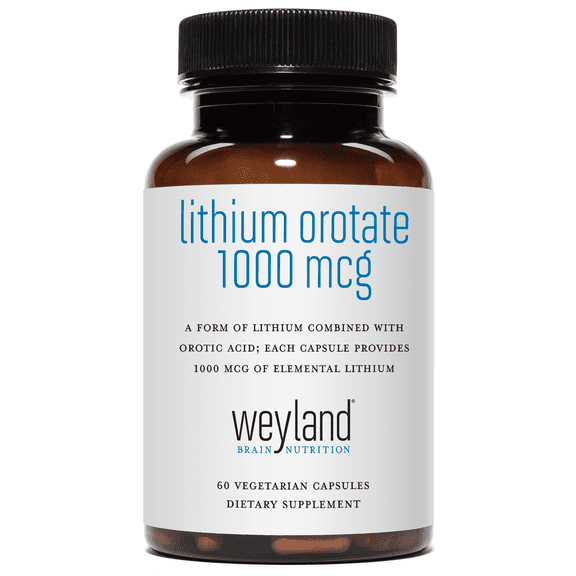Weyland Brain Nutrition: Lithium Orotate – 1000 mcg of Elemental Lithium per Vegetarian Capsule